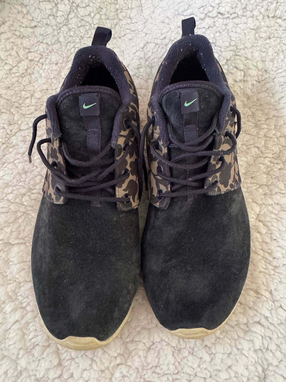 Nike Women’s Navy Suede* Athletic Sneakers with Floral Accents